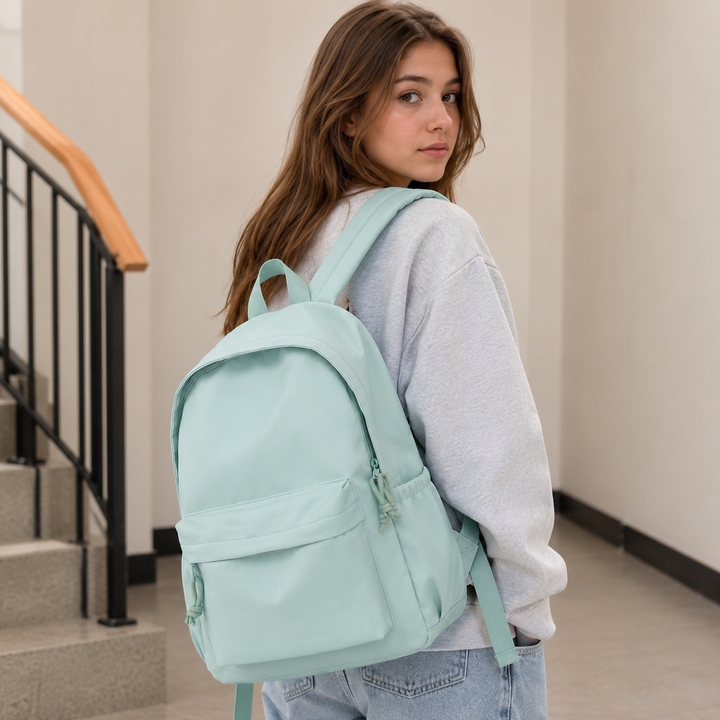 Women's Lightweight Nylon School Backpack in Pastel Colours