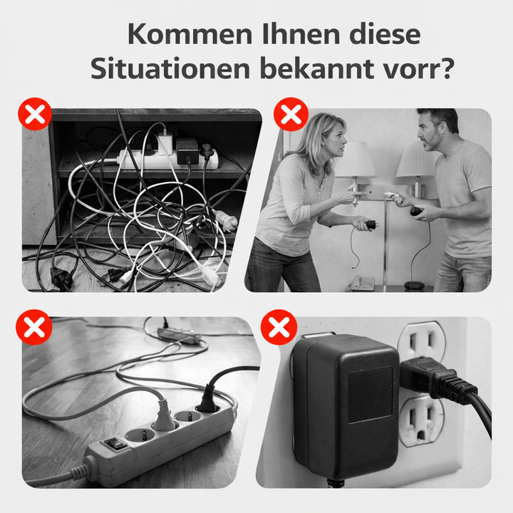 Power Strip with USB and Switches | Multi-Socket Surge Protector 2500 W