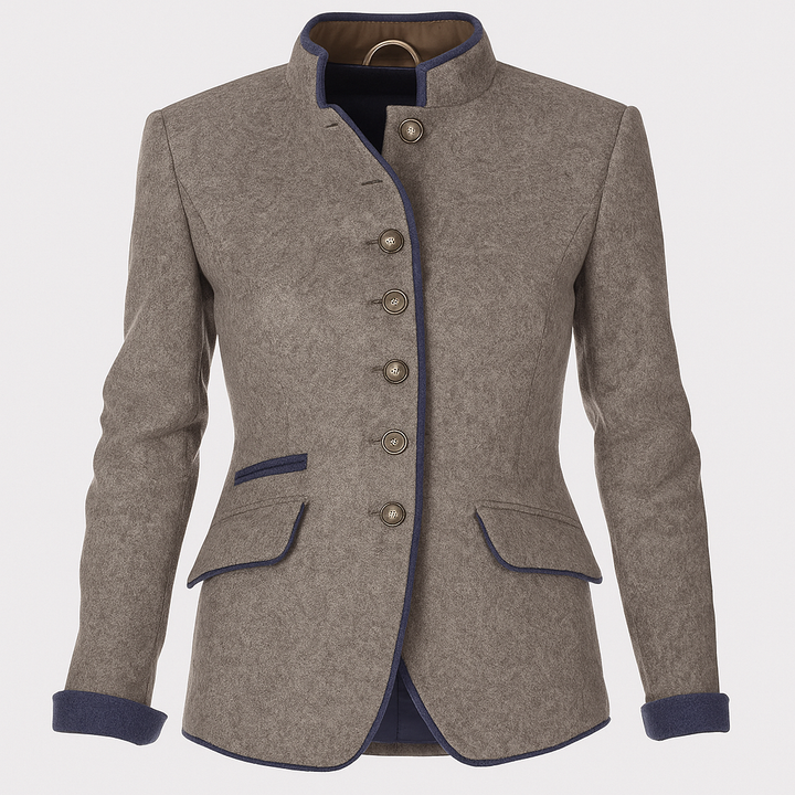Women’s Long-Sleeve Jacket – Elegant Plain-Colour Layer