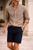 Men's Cotton Shirt with Button Placket for a Smart-Casual Everyday Look