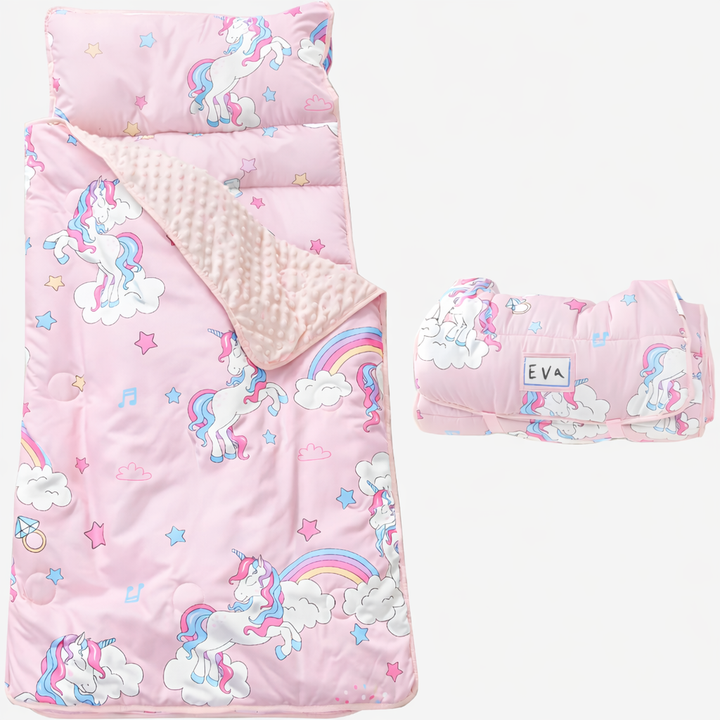Toddler Nap Mat with Pillow and Blanket
