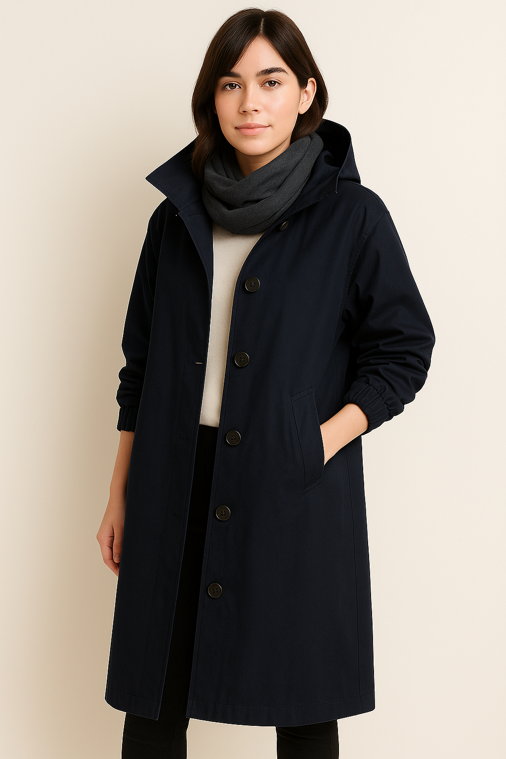 Long Women's Hooded Trench Coat – Ranya
