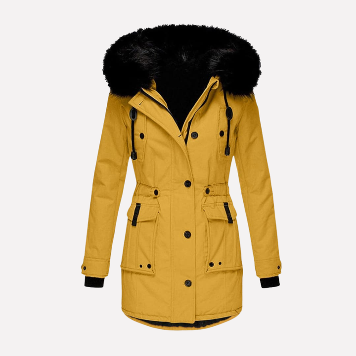 Women’s Parka Jacket with Hood and Flap Pockets