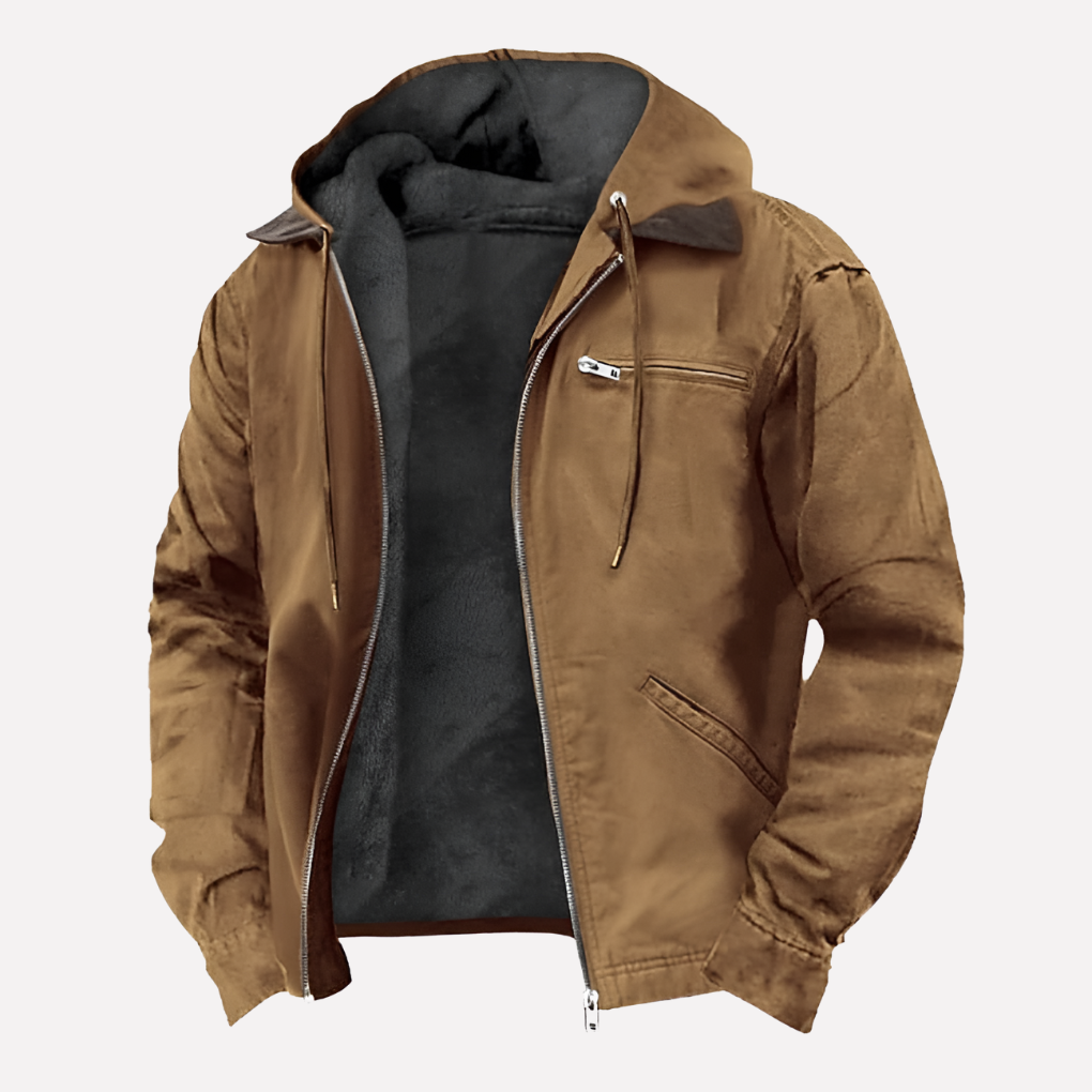Men’s Outdoor Hooded Jacket with Zipper Pockets