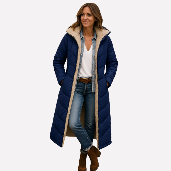 Women’s Quilted Coat with Hood and Lined Interior