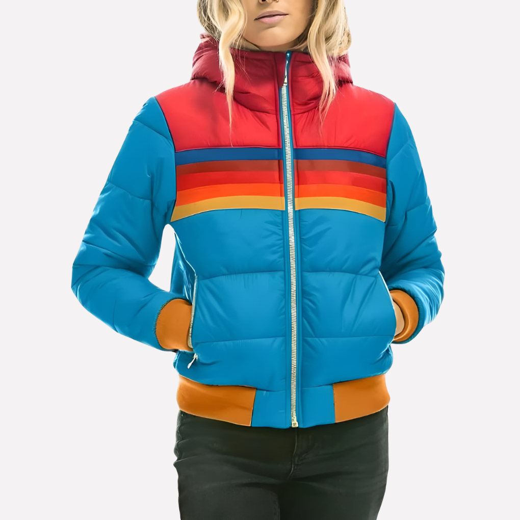 Women’s Quilted Jacket with Hood and Zipper
