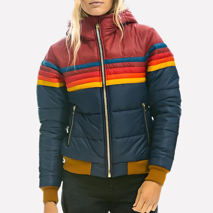 Women’s Quilted Jacket with Hood and Zipper