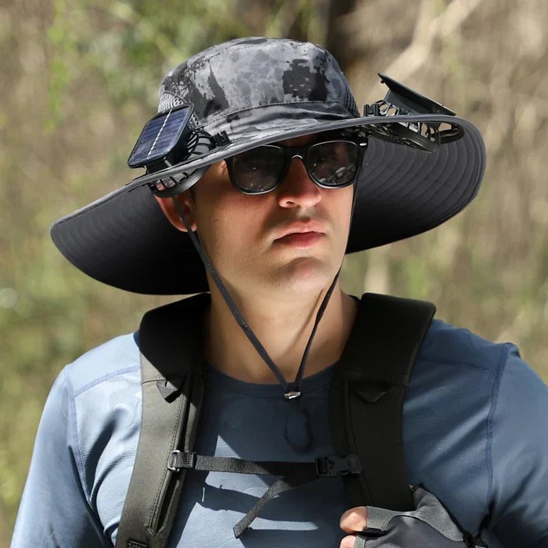 SunAura Solar Cooling Hat | Adjustable Dual-Power Cooling Hat with UV Protection