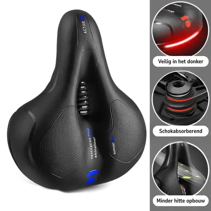 Ergonomic comfort bicycle seat with cut-out – with 2-inch thick foam and waterproof PU leather