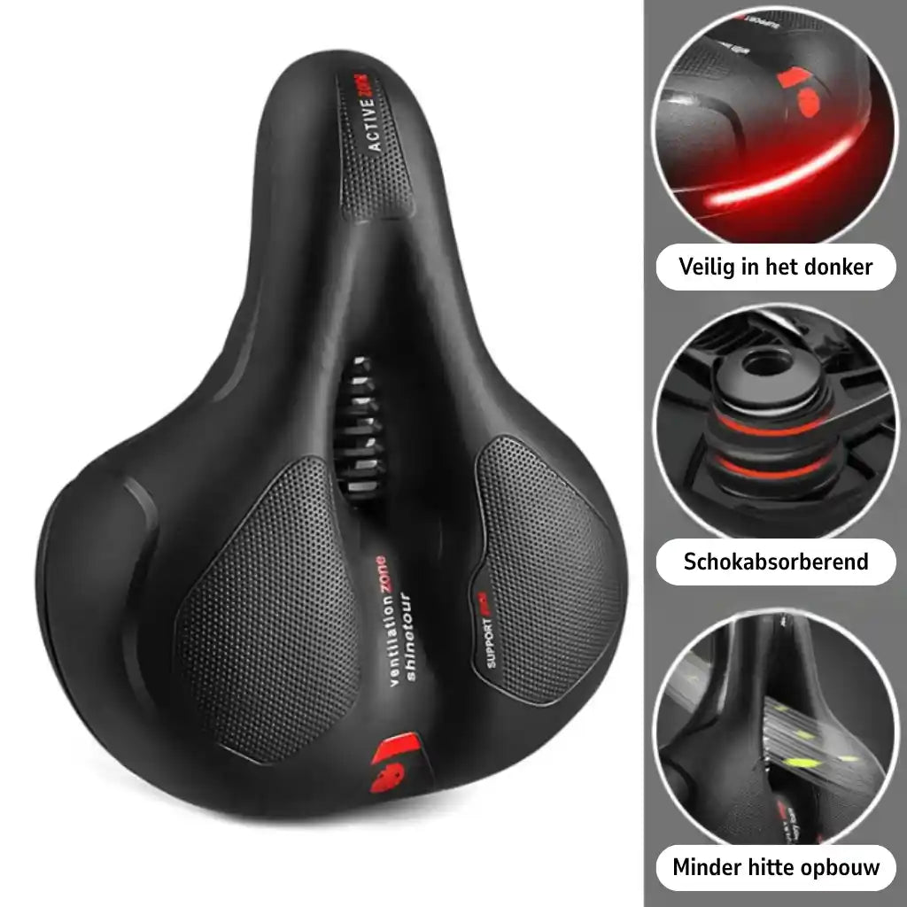Ergonomic comfort bicycle seat with cut-out – with 2-inch thick foam and waterproof PU leather