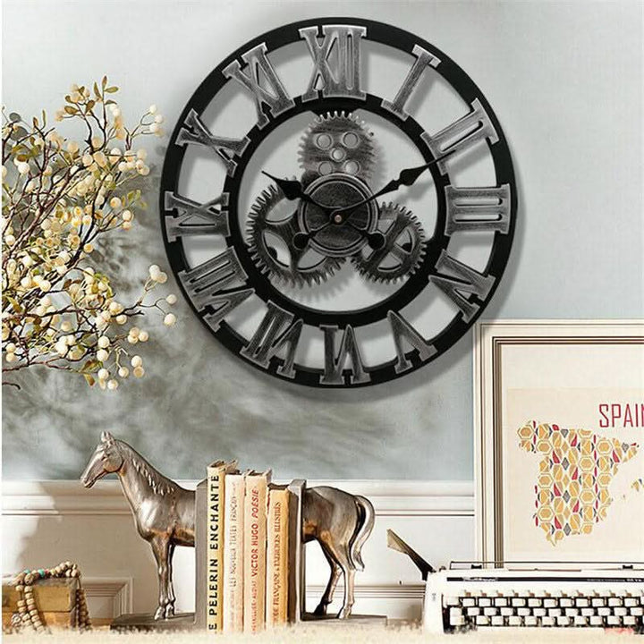 Aurex Industrial-Style Timeless Wall Clock, an Eye-Catcher for Living Room, Office and Bar