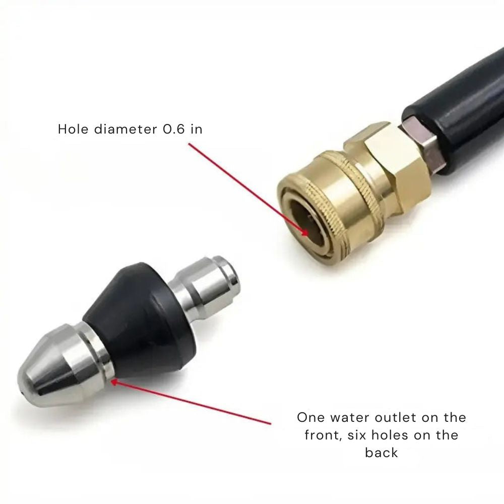 High-Pressure Water Jet Nozzle for Drain Cleaning - Chemical-Free