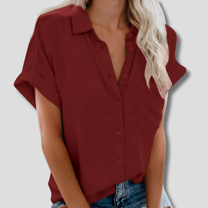 Elegant Short-Sleeve Blouse for Women