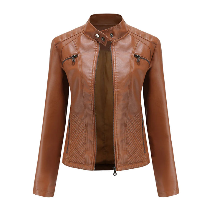 Stylish Faux Leather Women's Jacket