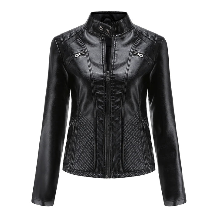 Stylish Faux Leather Women's Jacket