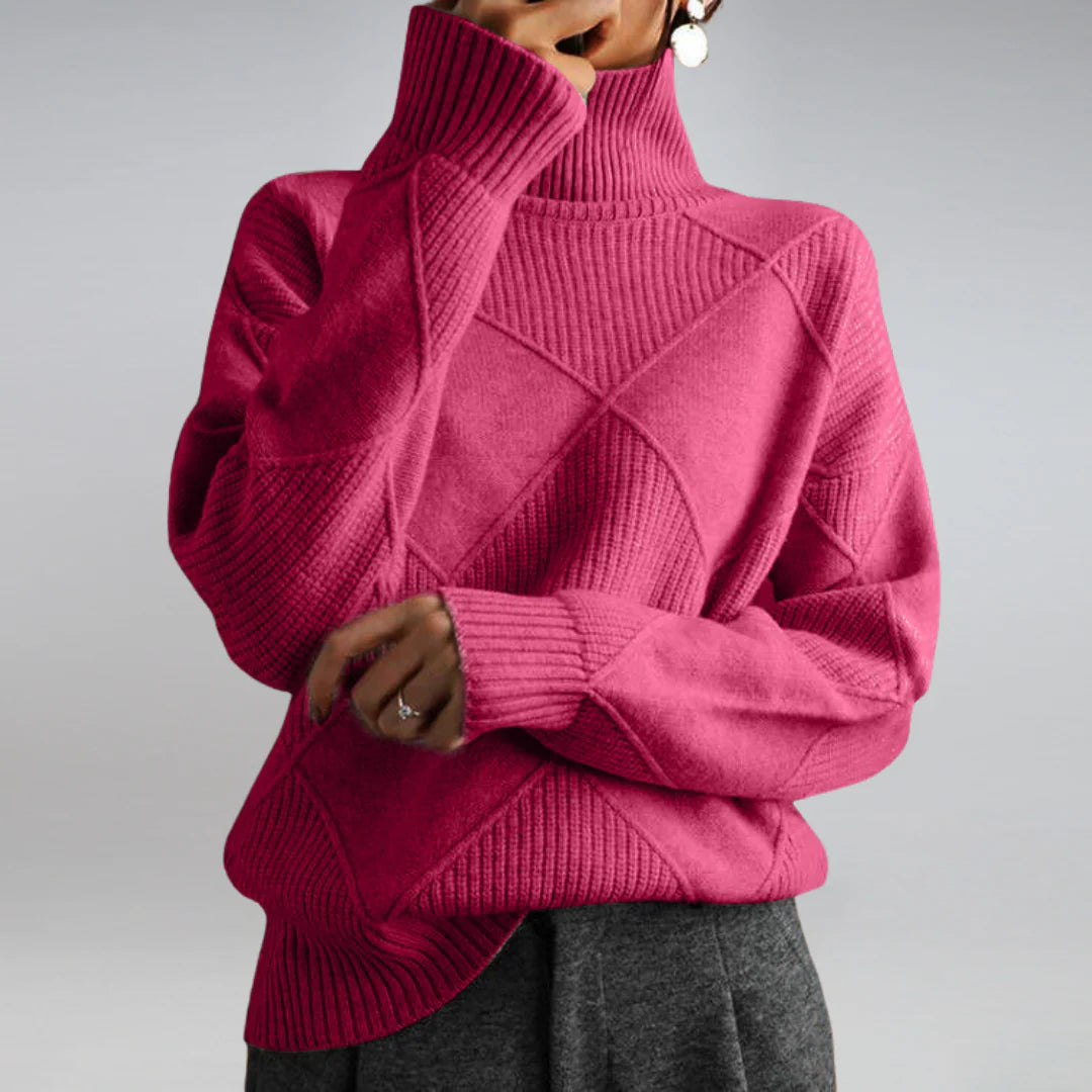 Luxurious Women's fine wool Turtleneck Sweater