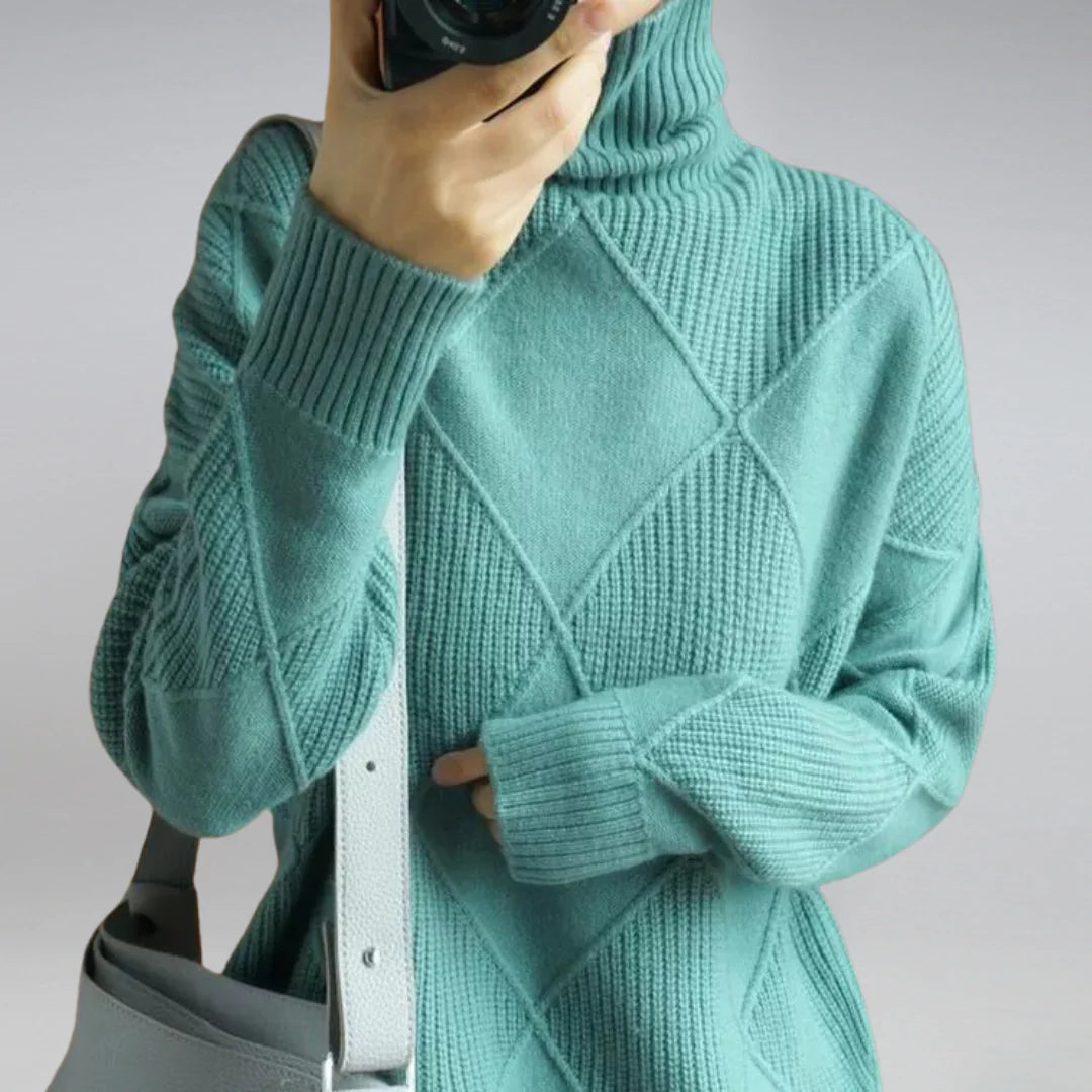 Classic Wool-like Turtleneck Sweater Warmth with Sophisticated Style
