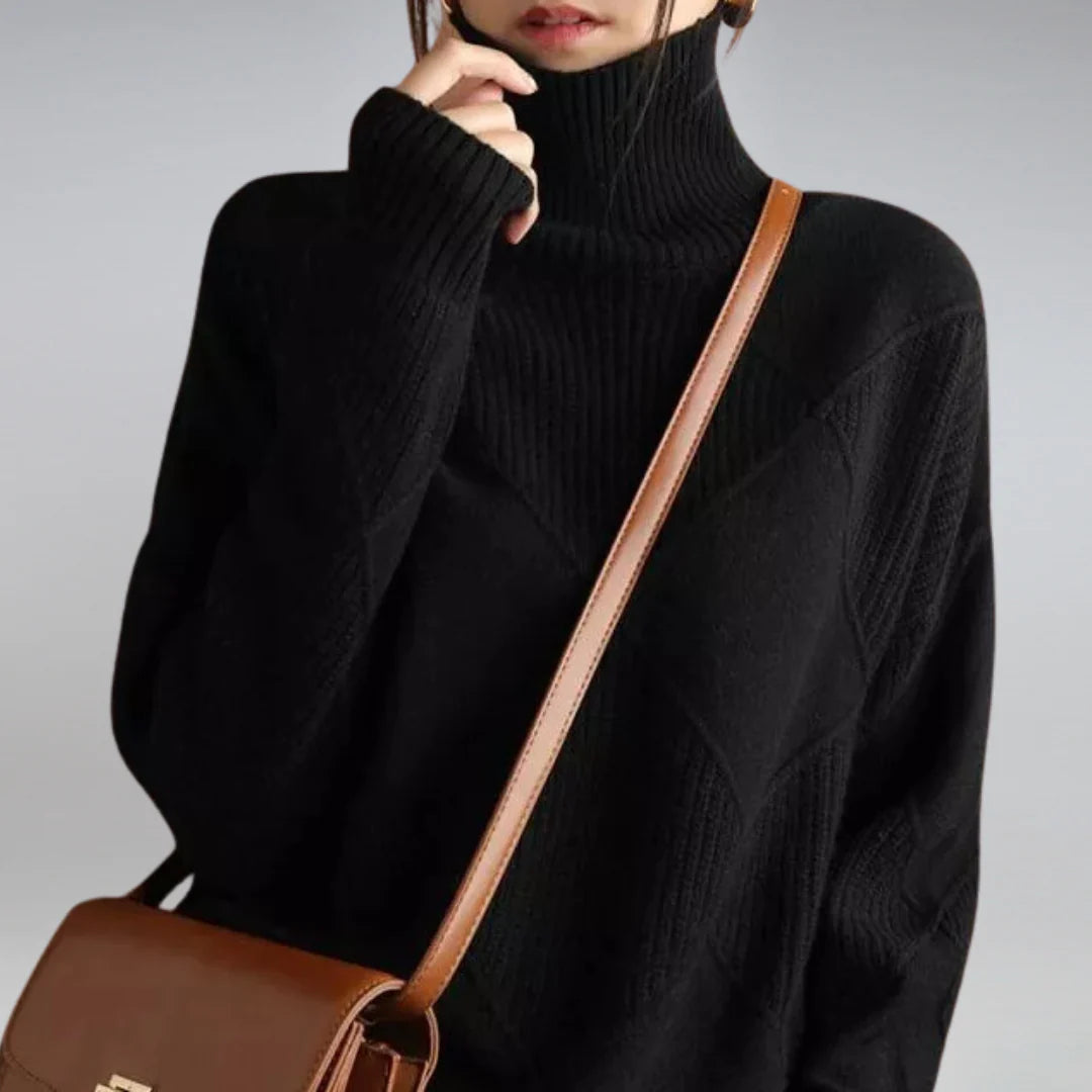 Classic Wool-like Turtleneck Sweater Warmth with Sophisticated Style