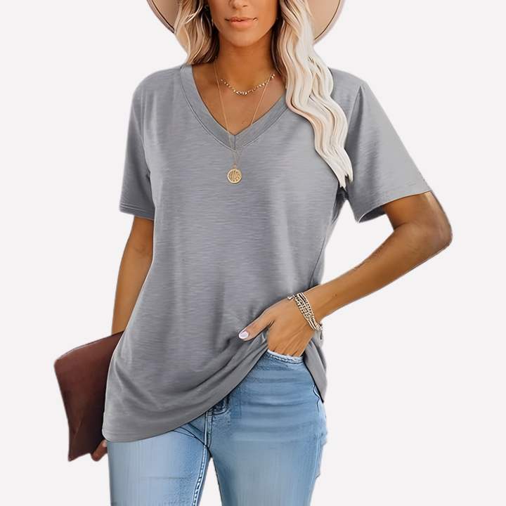 Women’s V‑Neck Short Sleeve Top