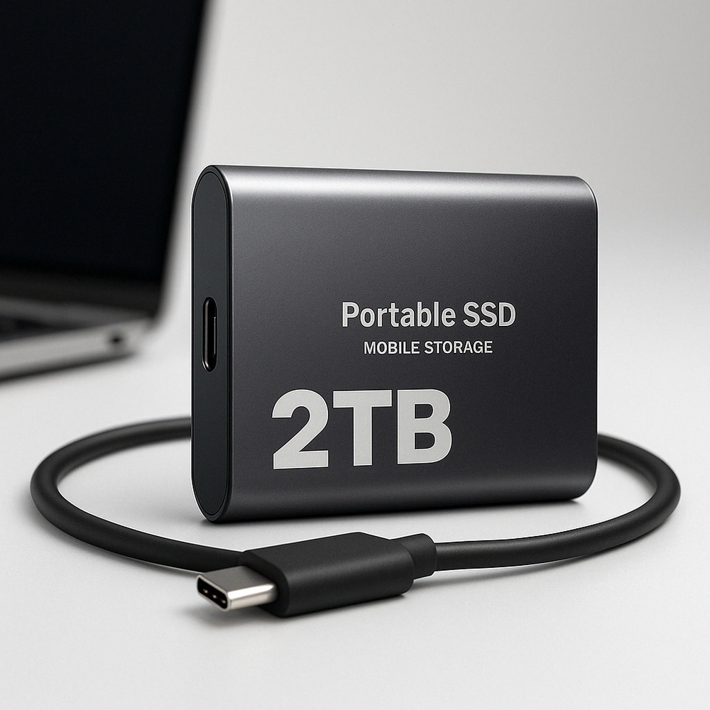 External 2 TB SSD, Fast Storage, Portable USB-C Drive