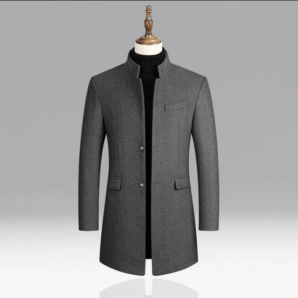 Men’s Elegant Wool-like Classic Coat Timeless Formal Layer