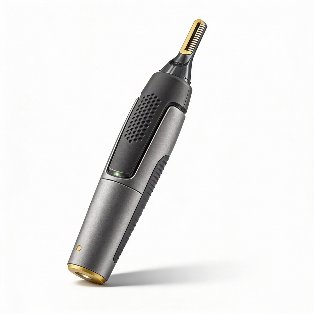 Professional Ultra-Thin Precision Trimmer | Titanium Stainless Steel Blades | Built-In LED Light | Micro-Oscillation Technology | For Nose, Ears and Contours