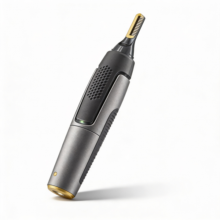 Professional Ultra-Thin Precision Trimmer | Titanium Stainless Steel Blades | Built-In LED Light | Micro-Oscillation Technology | For Nose, Ears and Contours