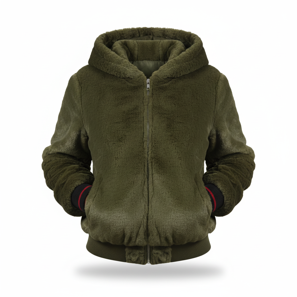 Fluffy Hooded Cardigan - Christina