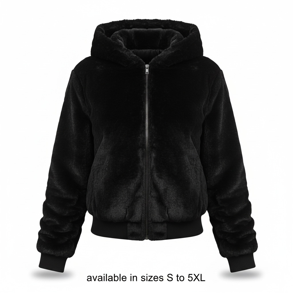 Fluffy Hooded Cardigan - Christina