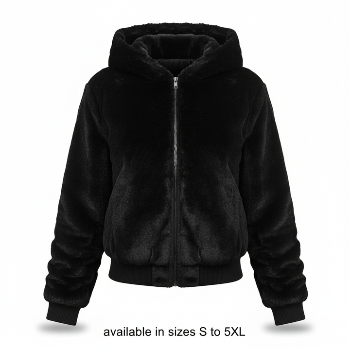 Fluffy Hooded Cardigan - Christina