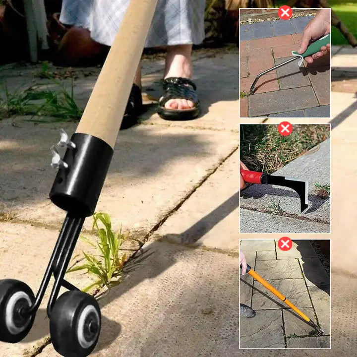 Joint Weeder | Removes Weeds from Paving Joints | Guided Rolling Along Edges | FugenRoll