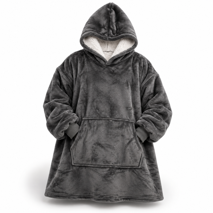 Ultra-soft oversized sherpa hoodie blanket (with pocket)