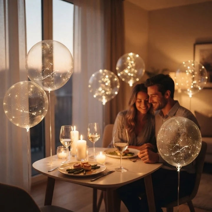 LED balloon set (pack of 10) – warm light, no mains connection required, for any occasion