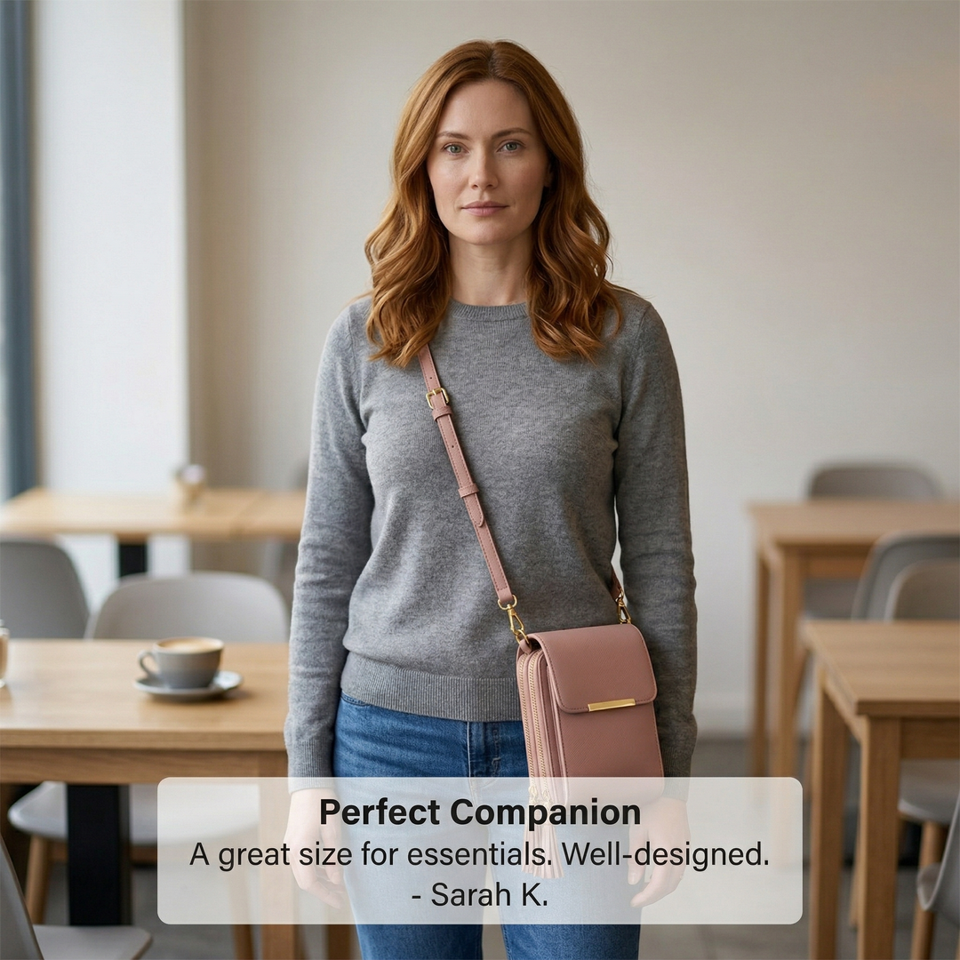 Women's Crossbody Phone Wallet Bag with Touchscreen Window