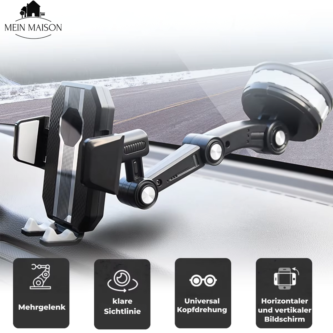 GripTech Car Phone Holder | Strong Suction Grip | 360° Rotation | One-Handed Use