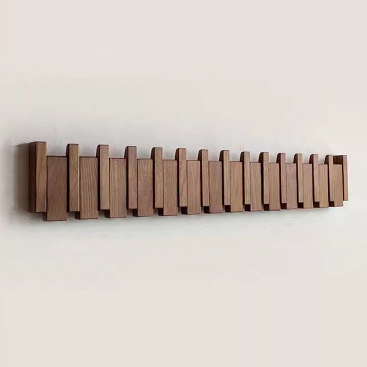 Wooden Wall Coat Rack – Foldable Hooks with Minimalist Design