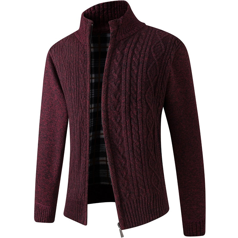 Knitted Men’s Sweater with Zipper for Warmth and Style