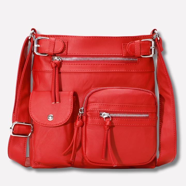 Women's Multi-Pocket Leather Shoulder Bag