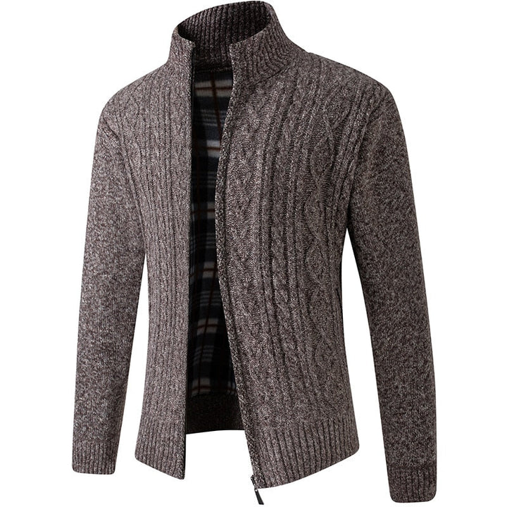 Knitted Men’s Sweater with Zipper for Warmth and Style