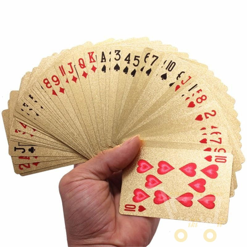 24K Gold-Plated Playing Cards with Wooden Box
