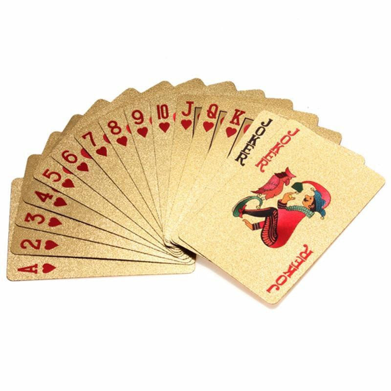 24K Gold-Plated Playing Cards with Wooden Box