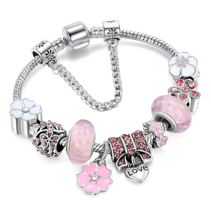 Sterling Silver 925 Bracelet with Flower-Shaped Charm | Elegant Jewellery Gift for Women