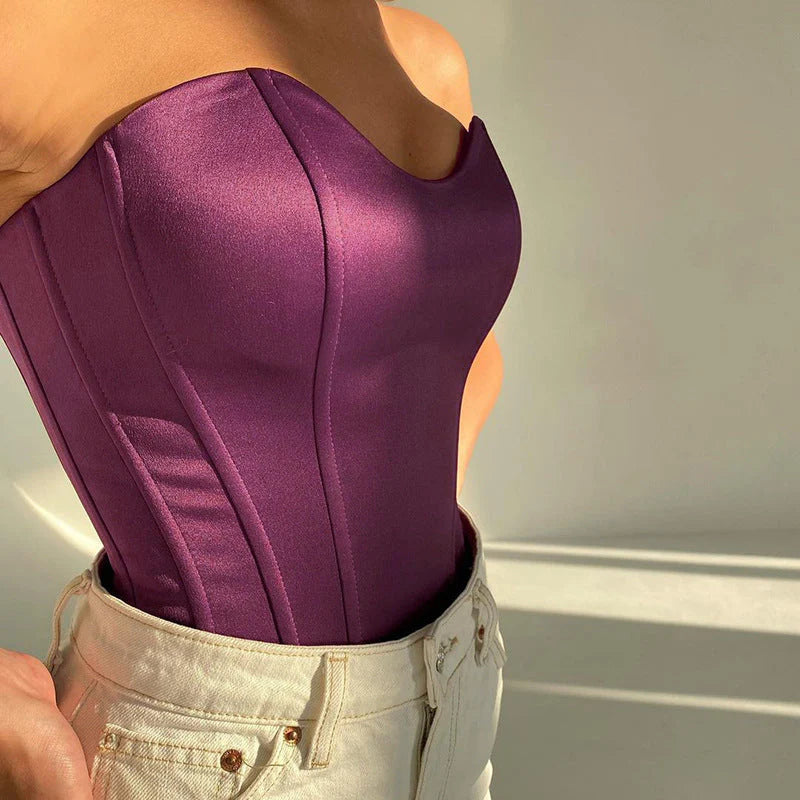 Elin – Strapless Corset Crop Top