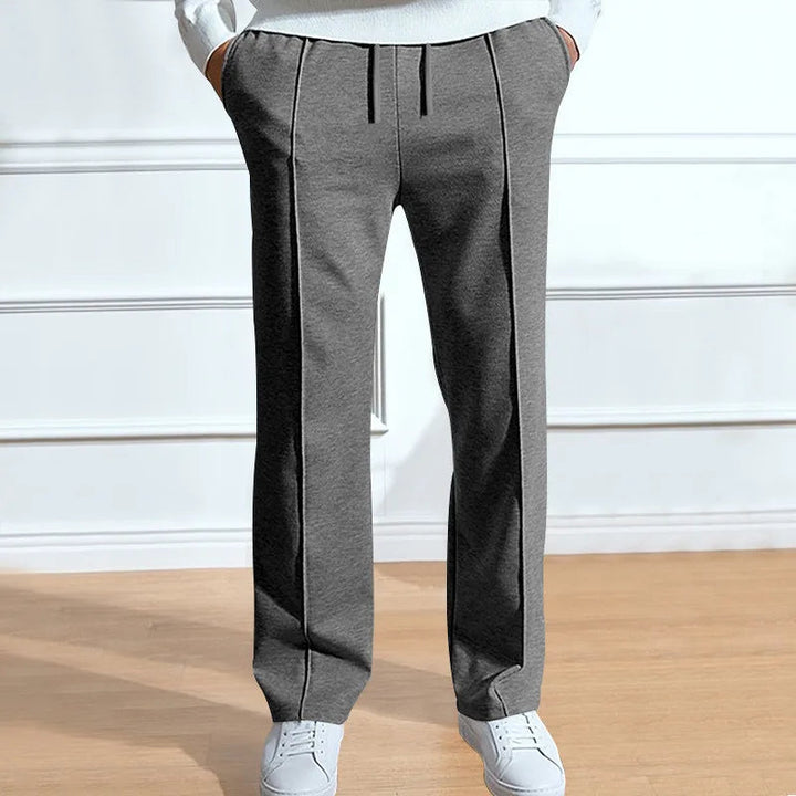 Men's slim-fit trousers with elasticated drawstring waistband