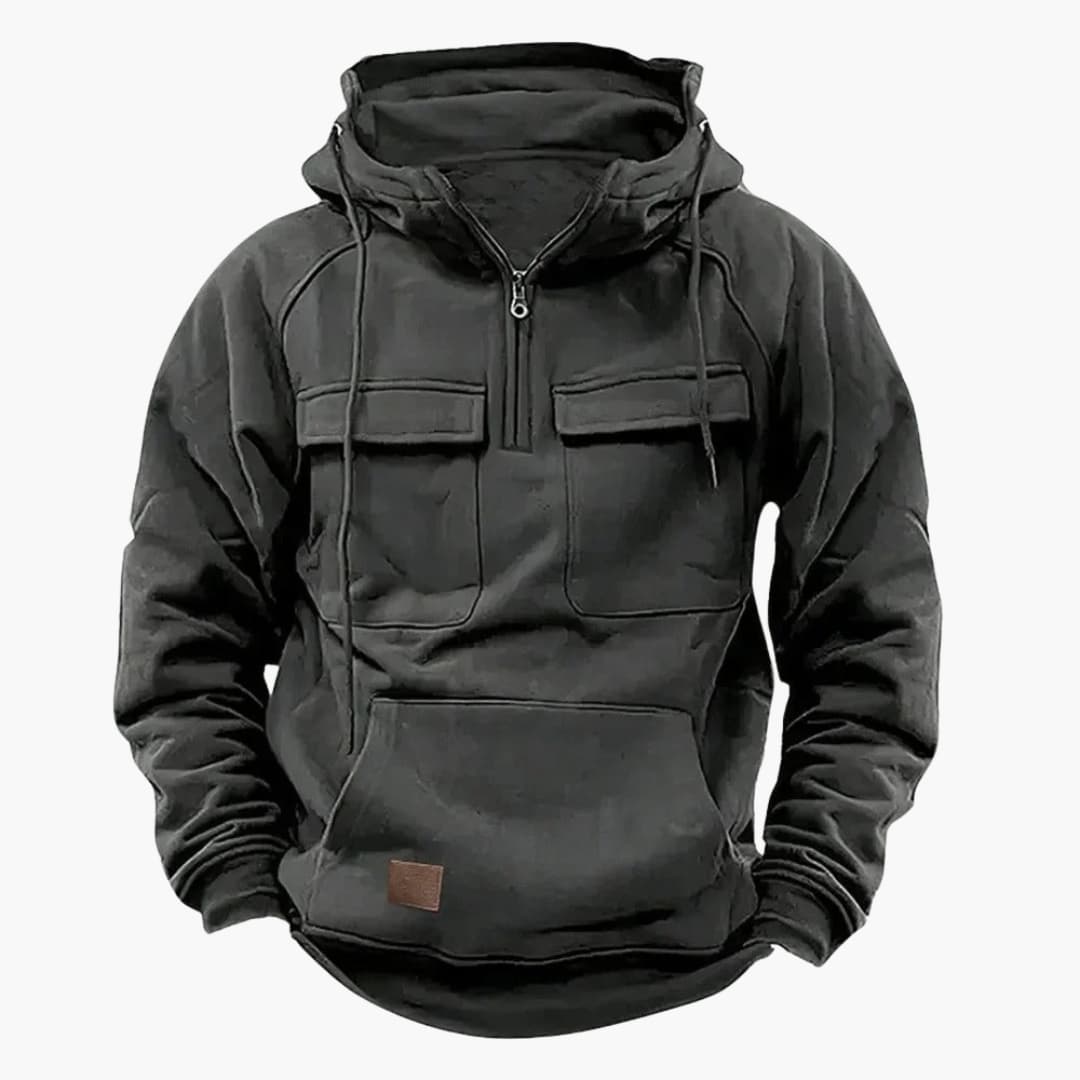 Men’s Half-Zip Hoodie with Chest Pockets