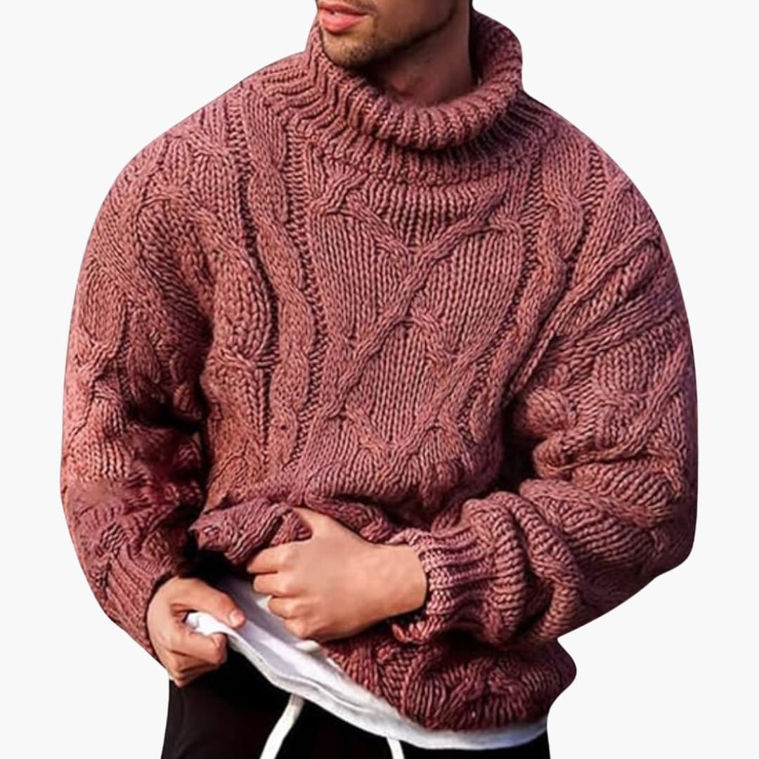 Men’s Turtleneck Sweater – Classic Knit Pullover