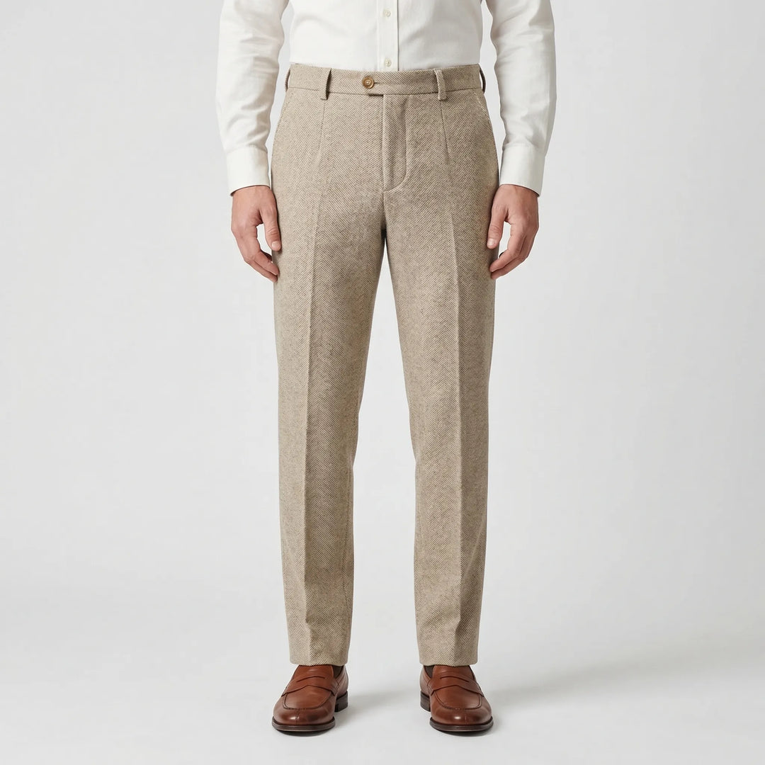 Herringbone Slim-Cut Trousers - Martin