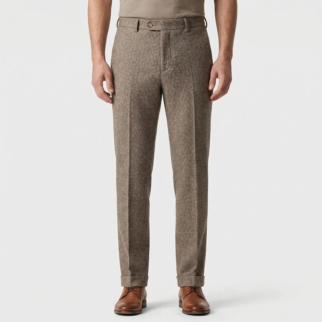 Herringbone Slim-Cut Trousers - Martin