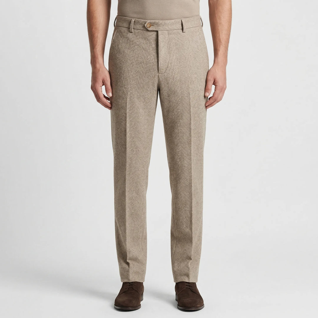 Herringbone Slim-Cut Trousers - Martin