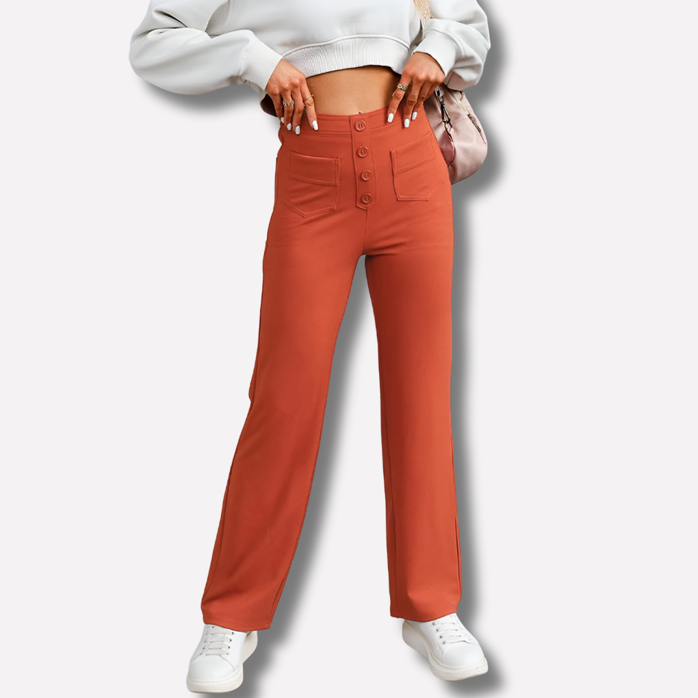 High-Waisted Straight-Leg Trousers for Women